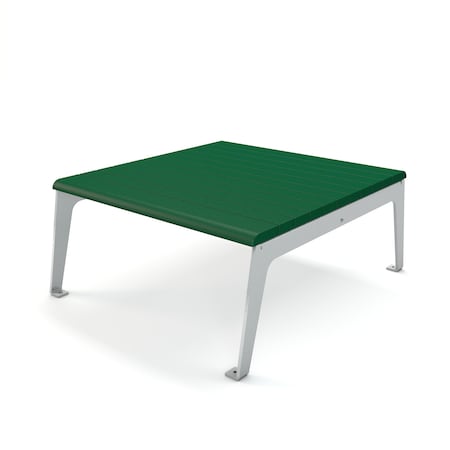 Frog Furnishings Green 42" Plaza Table with Silver Frame PB 42GRESFPLZTB